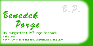 benedek porge business card